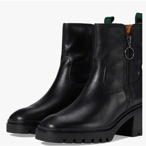 Pikolinos Valladolid Ankle Zip Boots 41 10.5 Black Leather Bootie Moto Lug